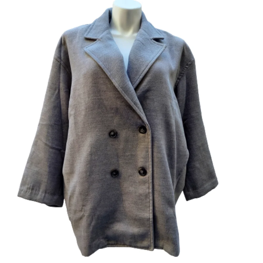 Free People Gray Double Breasted Jacket - Picture 2 of 16